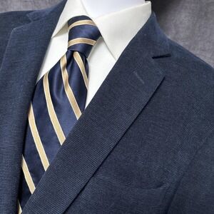 Afazzy Sport Coat 46L Navy Blue Corduroy Blazer Jacket Classic Casual Business